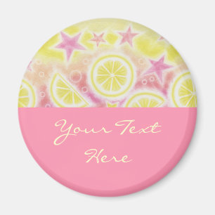 Pink Lemonade 'Dein Text' Kühlschrankmagnet pink