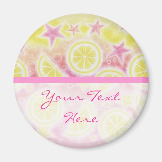 Pink Lemonade "Dein Text" Kühlschrankmagnet Streif (Vorne)