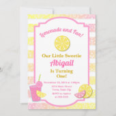 Pink Lemonade Geburtstag Einladung 1. Geburtstag (Vorderseite)