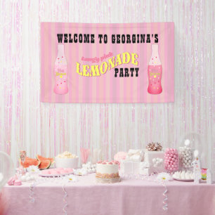Pink Lemonade Geburtstags-Willkommens-Vintage-Gest Banner