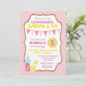 Pink Lemonade Geburtstagsparty Einladung (Stehend Vorderseite)