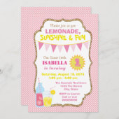 Pink Lemonade Geburtstagsparty Einladung (Vorne/Hinten)