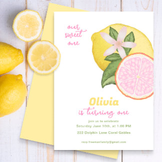 Pink Lemonade Geburtstagsparty Einladung