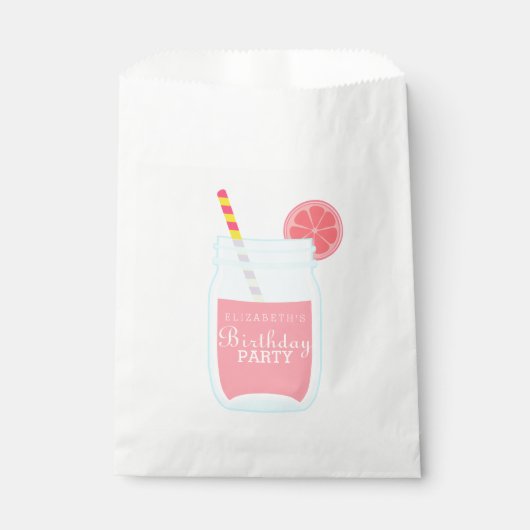 Pink Lemonade Geburtstagsparty Geschenktütchen (Vorderseite)