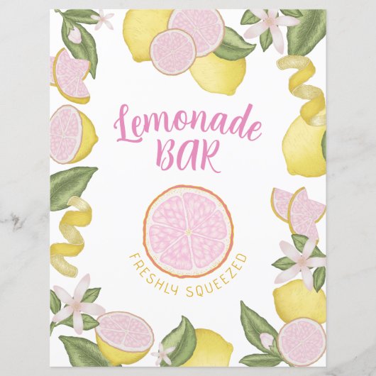 Pink Lemonade Geburtstagszeichen Bar