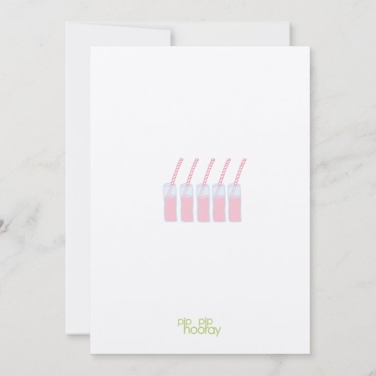 Pink Lemonade Girls Party Ruffle Cake Einladung (Rückseite)