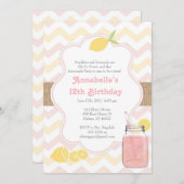 Pink Lemonade - Girly Soft Vintage Einladung (Vorne/Hinten)