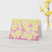 Pink Lemonade Grußkarte Karte (Gelbe Blume)