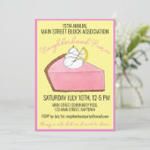 Pink Lemonade Icebox Lemon Pie Slice Picnic Food Einladung (Stehend Vorderseite)