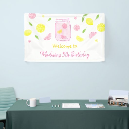 Pink Lemonade Lemon Birthday Banner (Messeveranstaltung)