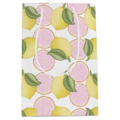Pink Lemonade Lemon Birthday Geschenktasche Mittlere Geschenktüte (Vorderseite)