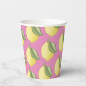 Pink Lemonade Lemon Birthday Paper Cups Pappbecher (Rückseite)