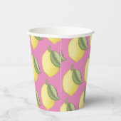 Pink Lemonade Lemon Birthday Paper Cups Pappbecher (Rechts)