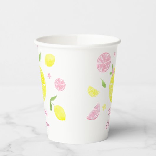 Pink Lemonade Lemon Birthday Pappbecher (Links)
