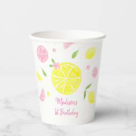 Pink Lemonade Lemon Birthday Pappbecher