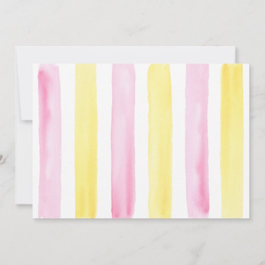 Pink Lemonade Lemon Erster Geburtstag Einladung (Rückseite)