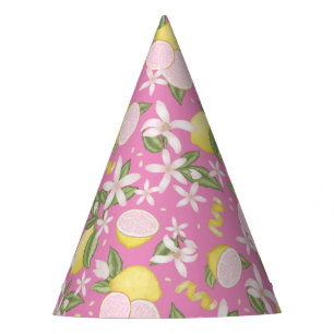 Pink Lemonade Lemon Floral Geburtstagsparty Hat Partyhütchen