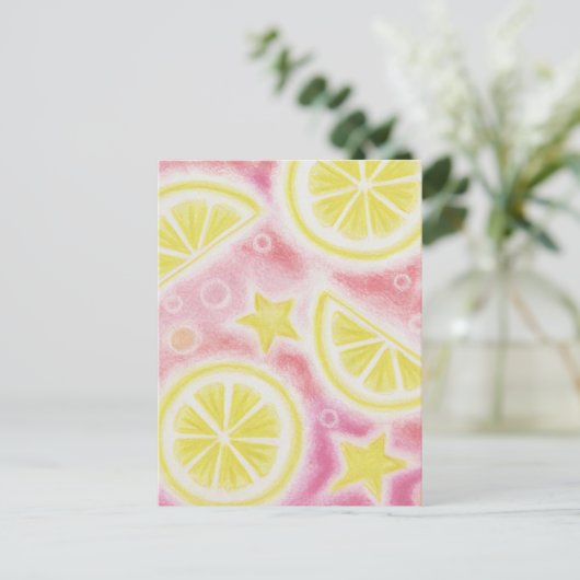 Pink Lemonade 'Lemons' Postkarte (Stehend Vorderseite)