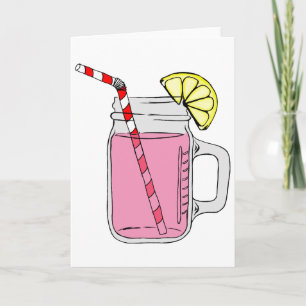 Pink Lemonade Mason Jar Dankeskarte