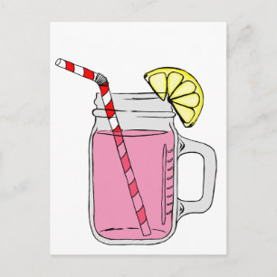 Pink Lemonade Mason Jar Postkarte