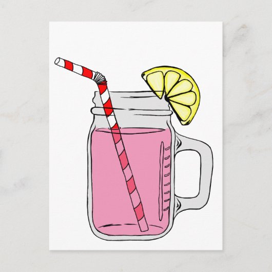 Pink Lemonade Mason Jar Postkarte (Vorderseite)