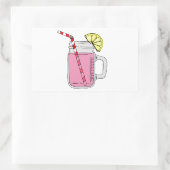 Pink Lemonade Mason Jar Rechteckiger Aufkleber (Tasche)