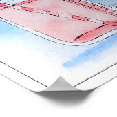 PInk Lemonade Mason Jar Watercolor Poster (Ecke)