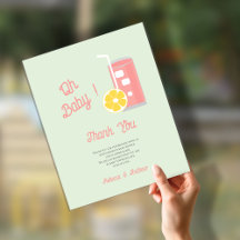 Pink Lemonade Modern Oh Baby Dusche Party