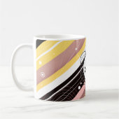 Pink Lemonade Moderne Retro Streifen mit Monogramm Kaffeetasse (Links)