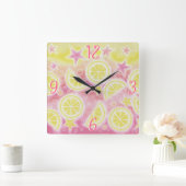 Pink Lemonade 'Numbers' clock square Quadratische Wanduhr (Zuhause)