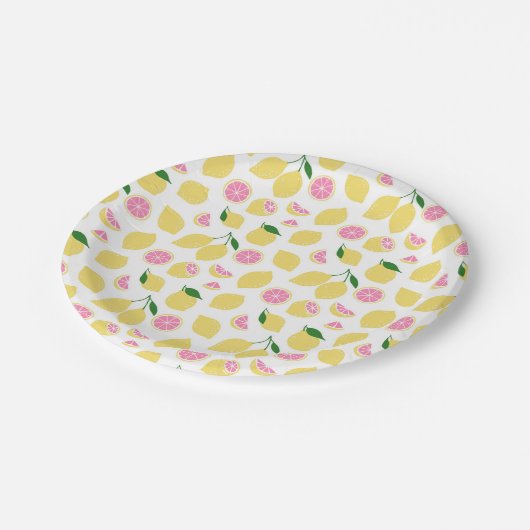 Pink Lemonade Papierplatte Pappteller (Schrägansicht)