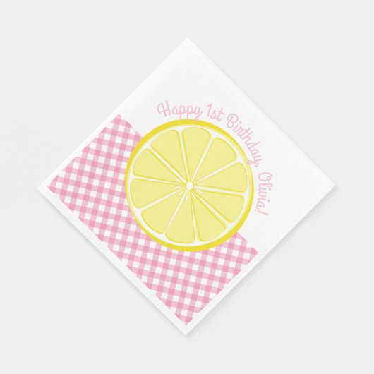 Pink Lemonade Party Napkins Serviette (Ecke)