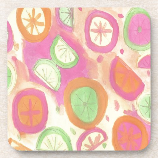 Pink Lemonade Pattern Getränkeuntersetzer (Vorderseite)