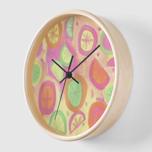 Pink Lemonade Pattern Wanduhr (Winkel)