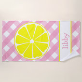 Pink Lemonade Personalisiert Beach Handtuch (Vorderseite)