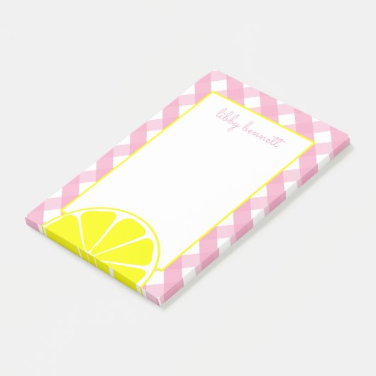 Pink Lemonade Personalisiert Post-it Notepad Klebezettel (angewinkelt)