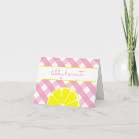 Pink Lemonade Personalisierte geflochtene Mitteilu Dankeskarte (Vorderseite)