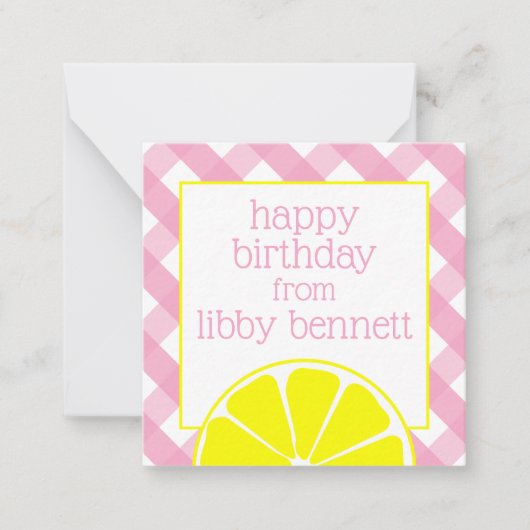 Pink Lemonade Personalisierte Geschenkkarten Mitteilungskarte (Vorderseite)