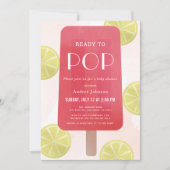 Pink Lemonade Popsicle Girl Baby Dusche Einladung (Vorderseite)
