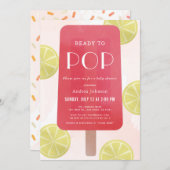 Pink Lemonade Popsicle Girl Baby Dusche Einladung (Vorne/Hinten)