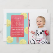 Pink Lemonade Popsicle Girl Foto 1. Geburtstag Einladung (Vorderseite)