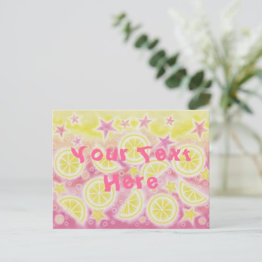 Pink Lemonade Postkarte "Dein Text" (Stehend Vorderseite)