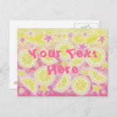 Pink Lemonade Postkarte "Dein Text" (Vorne/Hinten)