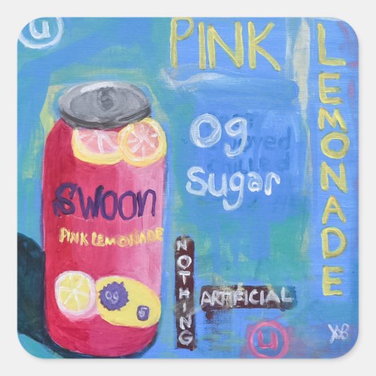 Pink Lemonade Quadratischer Aufkleber (Vorderseite)