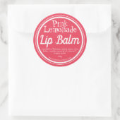 Pink Lemonade Scented Lip Balm Pot Labels Runder Aufkleber (Tasche)