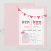 Pink Lemonade Sip & See Baby Girl Einladung (Vorne/Hinten)