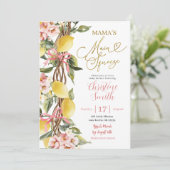 Pink Lemonade und Bow Main Squeeze Baby Dusche Einladung (Stehend Vorderseite)