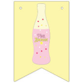 Pink Lemonade Vintage Soda Bottle Striped Summer Wimpelkette (Zweite Fahne)