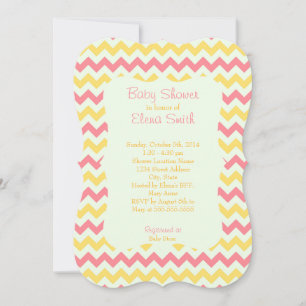 Pink Lemonade Zickzack Baby Dusche Einladung