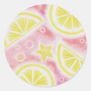 Pink Lemonade 'Zitronen' Aufkleber rund